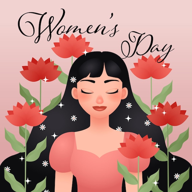 Vettore cartolina d'auguri felice per la giornata internazionale della donna