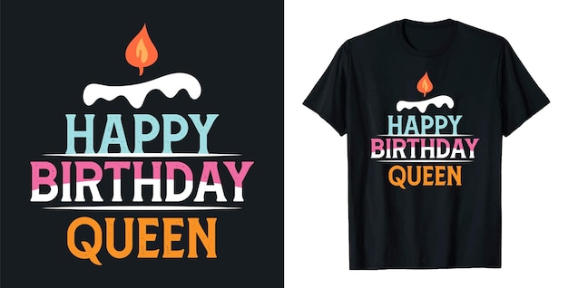 Vector happy irthday queen birthday typography