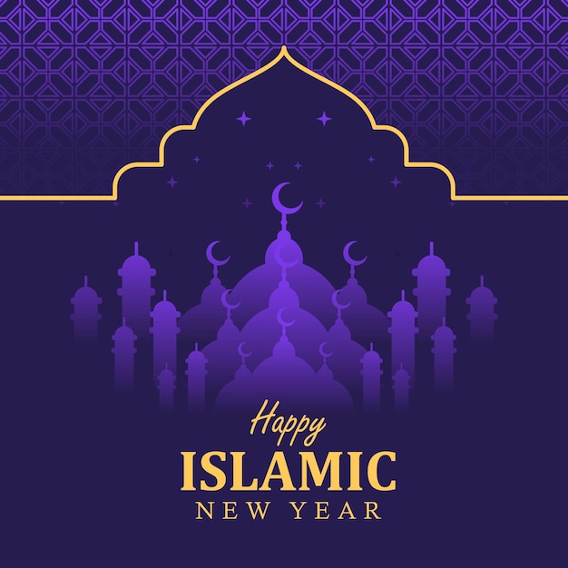 Vector happy islamic new year background, hijri islamic new year, aam hijri mubarak