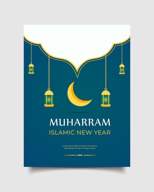 happy islamic new year template greeting card