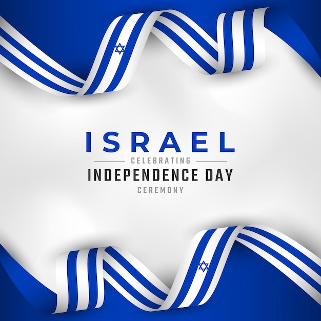 Happy israel independence day celebration vector design for poster banner advertising greeting card