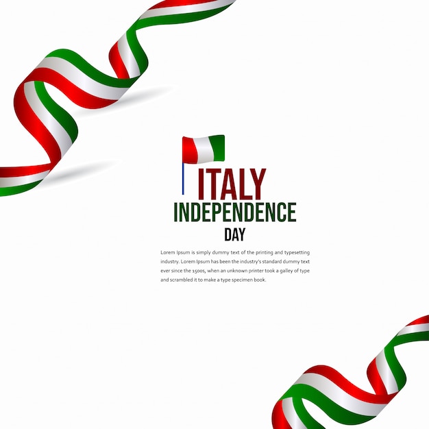 Happy Italy Independence Day Celebration Vector Template