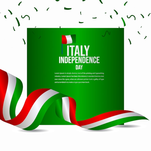 Happy italy independence day celebration vector template