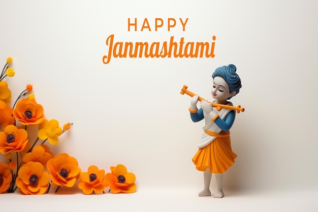 Vettore background di happy janmashtami