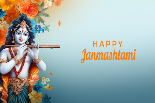 Vector happy janmashtami background