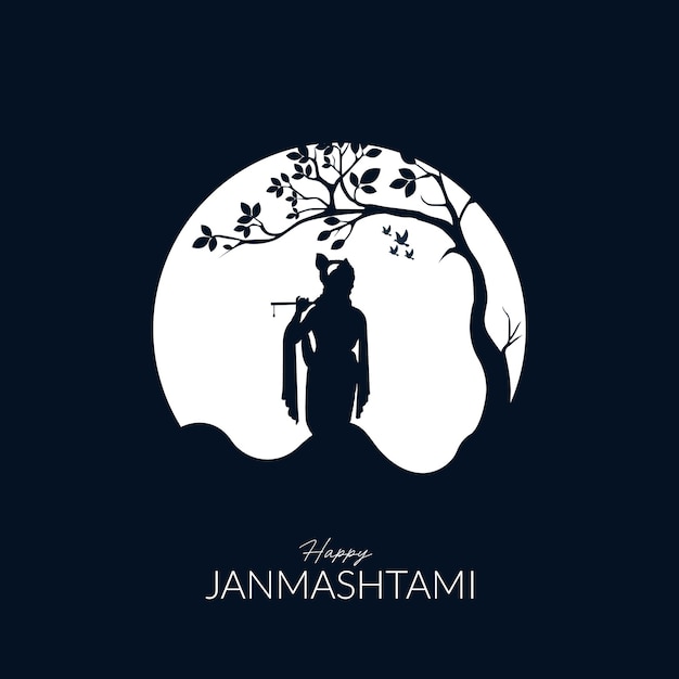 Happy Janmashtami 디자인 컨셉 소셜 미디어 포스트