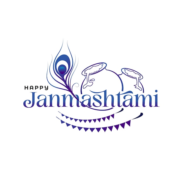 Happy Janmashtami Typografisch ontwerp sjabloon Vector illustratie