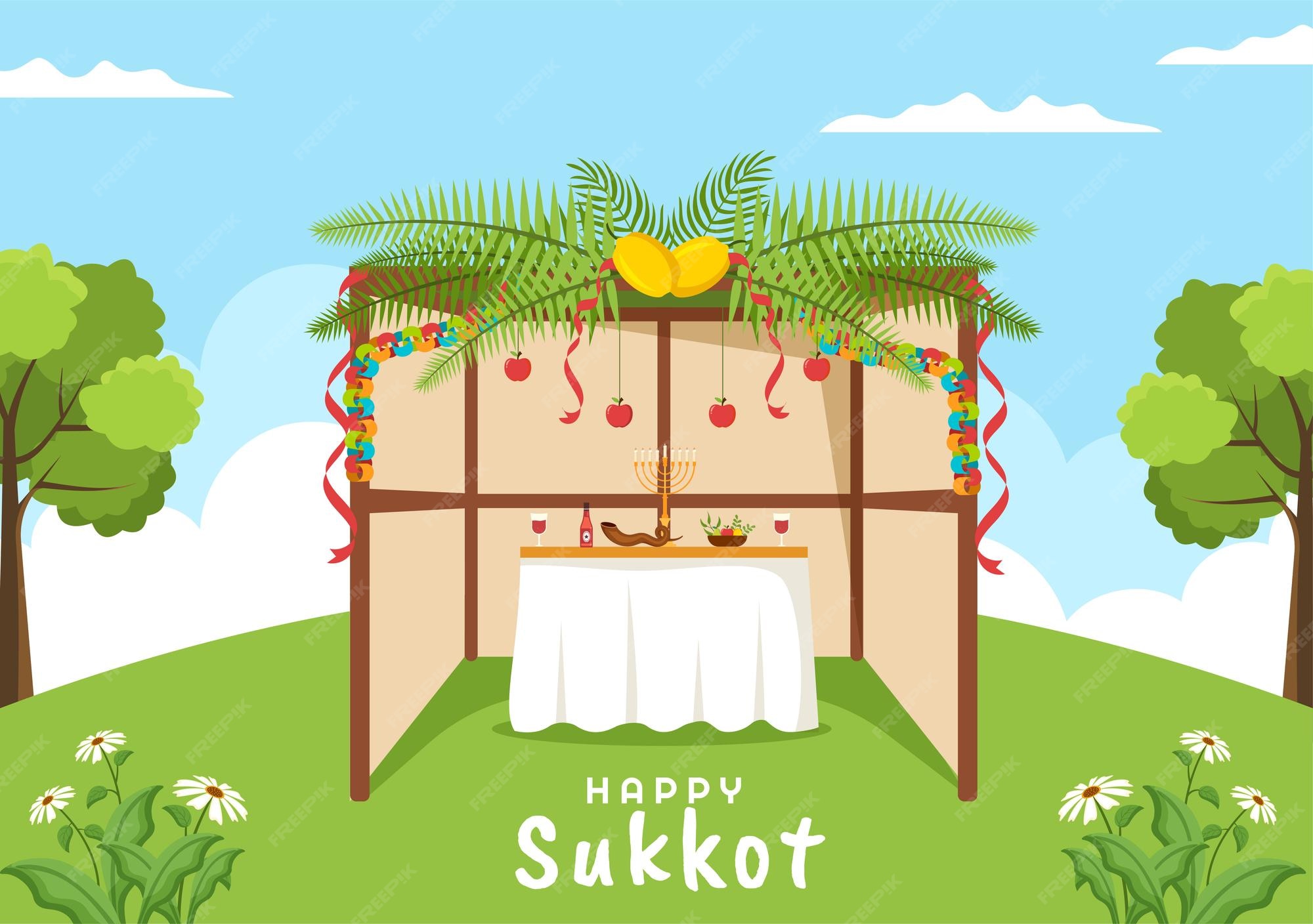 Premium Vector Happy Jewish Holiday Sukkot Hand Drawn Cartoon Premium Vector Happy Jewish Holiday Sukkot Hand Drawn Cartoon