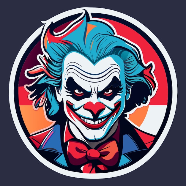 Vector happy joker sticker vector illustration