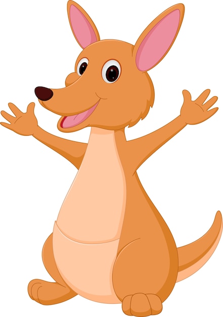 Vector happy kangaroo cartoon