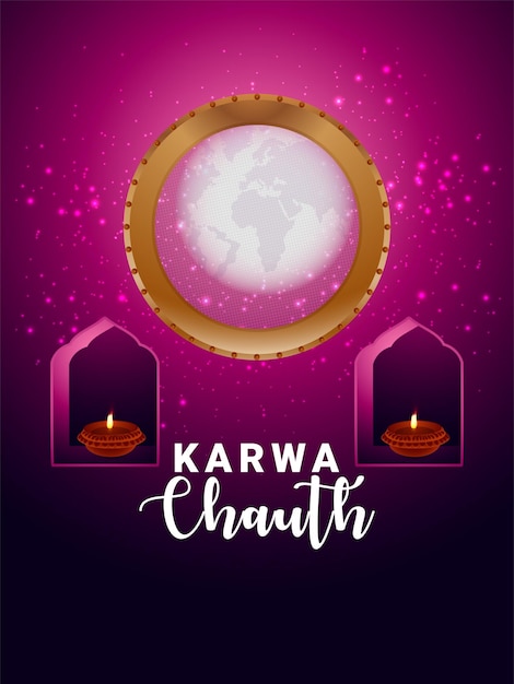 Vector happy karwa chauth celebration background