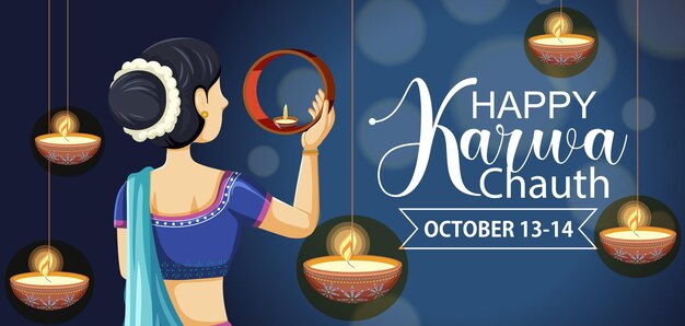 Happy Karwa Chauth poster design