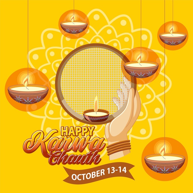 Happy karwa chauth poster design