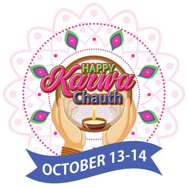 Happy karwa chauth text design