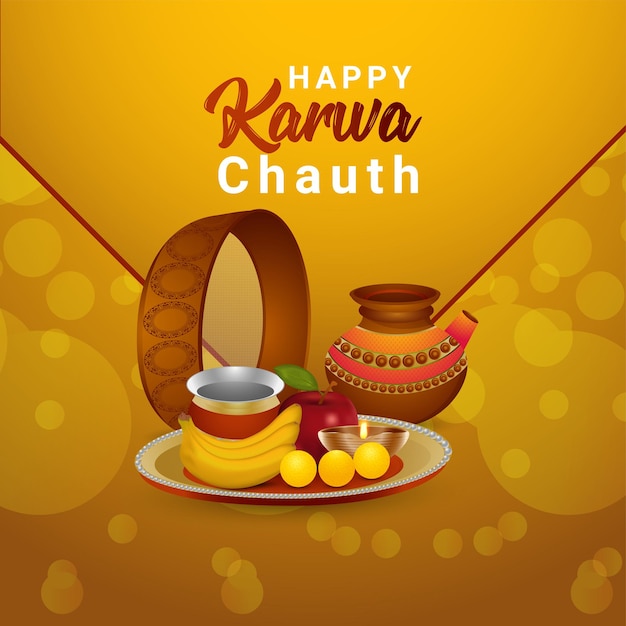 Happy karwa chauth traditional cultural celebration background