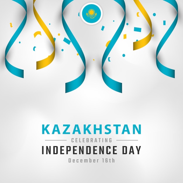 Happy Kazakhstan Independence Day December 16th Celebration Vector Design Illustration Templates