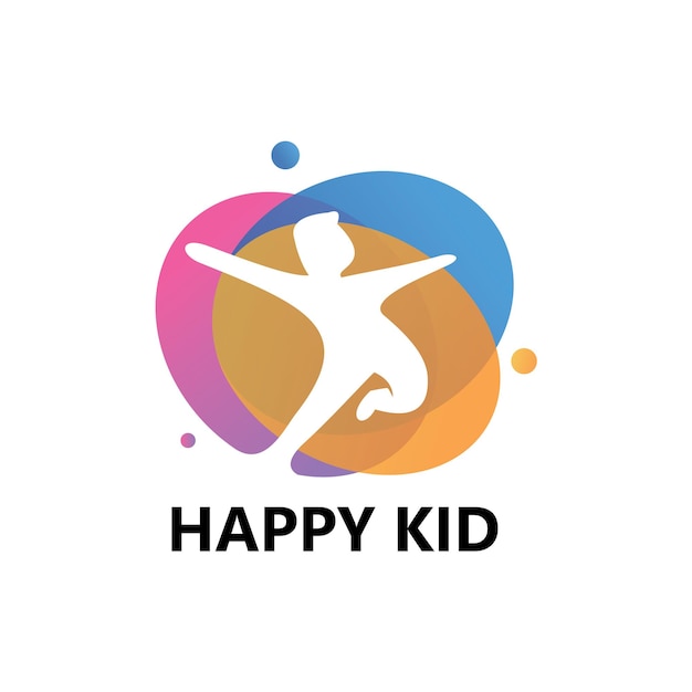 Счастливый ребенок шаблон логотипа дизайн вектор