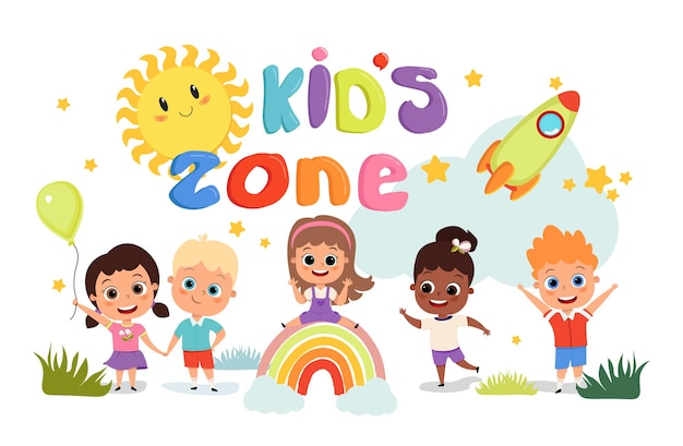 Bambini felici in tutto il mondo kids zone