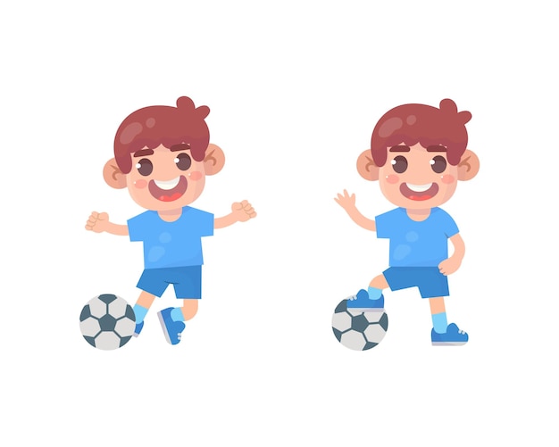 Bambini felici che giocano a calcio