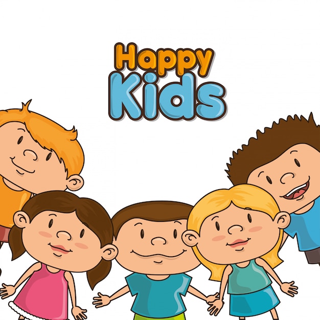 Vector happy kids design