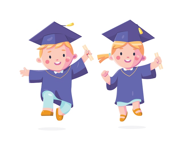 Bambini felici giorno della laurea