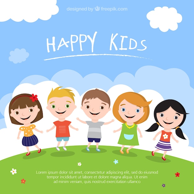 Vector happy kids illustration