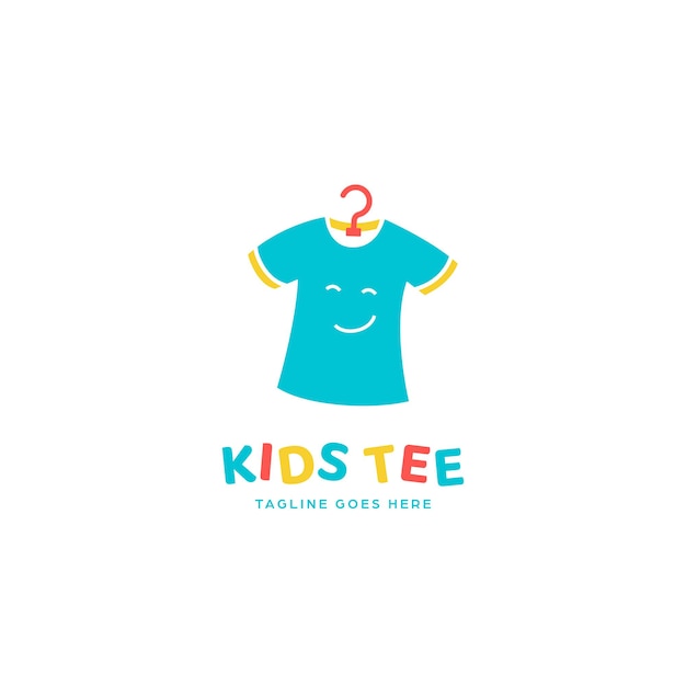 Happy kids t-shirt logo icoon