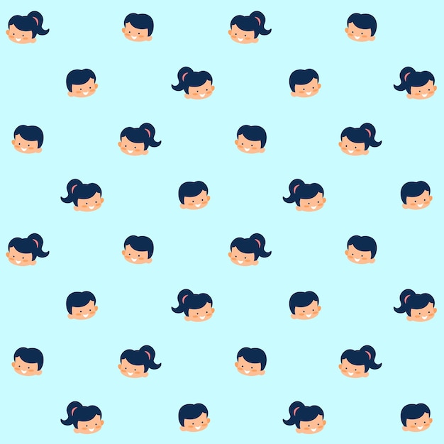 Happy Kids Vector Seamless Pattern