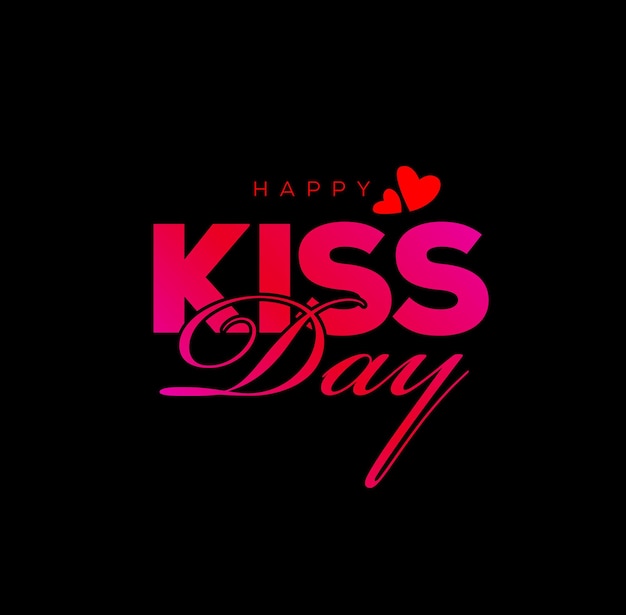 Happy Kiss Day vector post Kiss day typografie