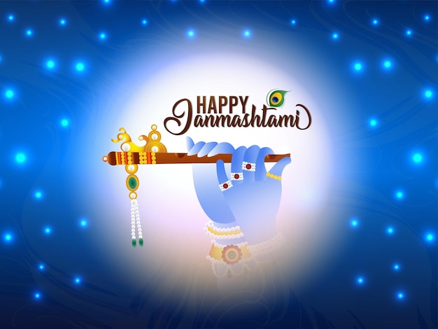 Happy krishna janmashtami celebration greeting card