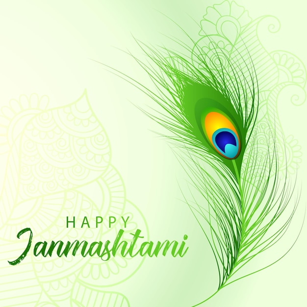 Vector happy krishna janmashtami indian cultural festival background design