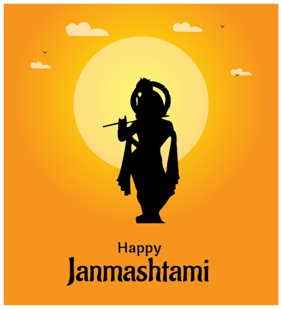Illustrazione di vettore di celebrazione del festival indù indiano felice krishna janmashtami