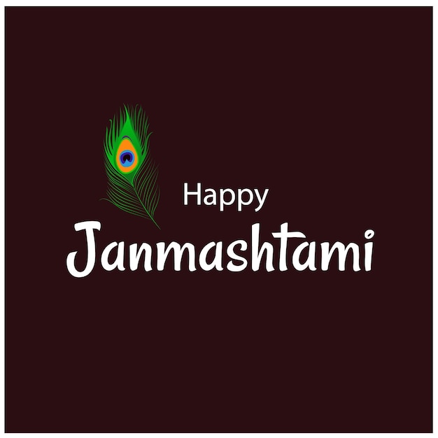 Happy Krishna Janmashtami Indian Hindu Festival Celebration Vector Illustration