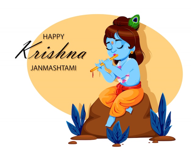 행복한 Krishna Janmashtami. 크리슈나 군주