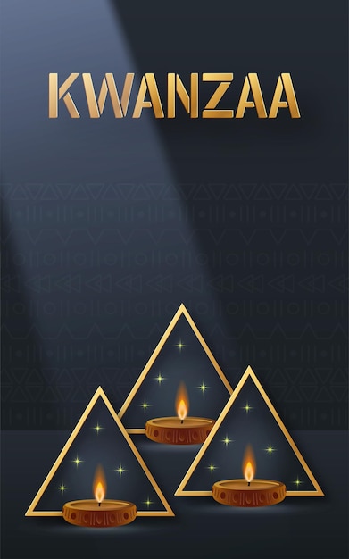 Happy kwanzaa card with nice and creative symbols on color background for kwanzaa holiday