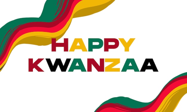 Happy Kwanzaa Day. With Fluid wavy frame border and white background. Poster, card,banner,background