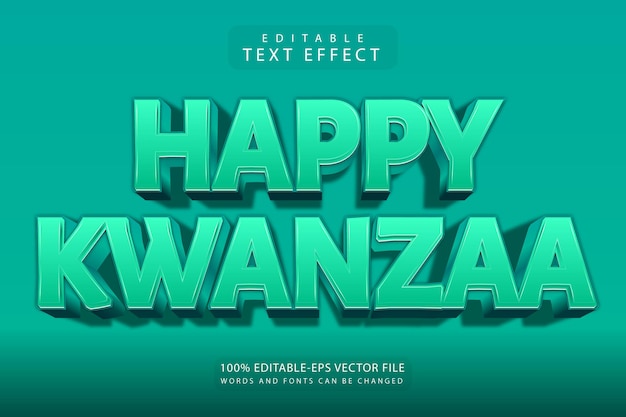 Happy kwanzaa editable text effect 3 dimension emboss modern style