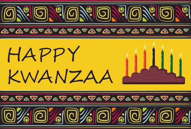 Invito happy kwanzaa vettore happy kwanza dal 26 dicembre al 1 gennaio