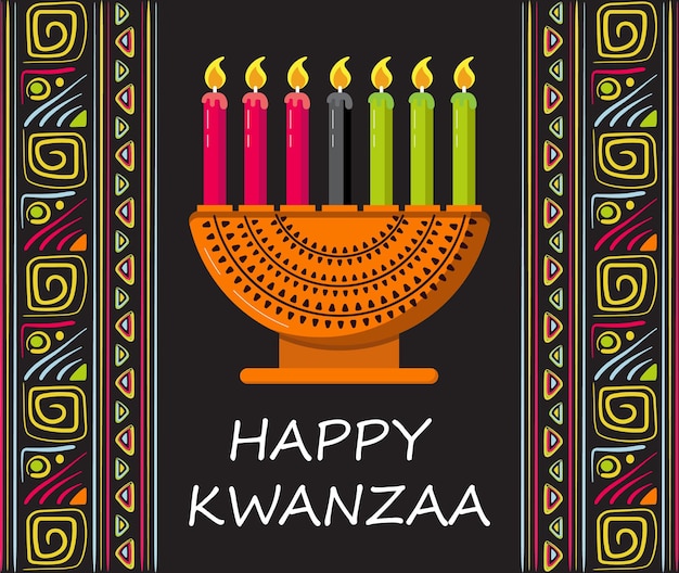 Invito happy kwanzaa vettore happy kwanza dal 26 dicembre al 1 gennaio