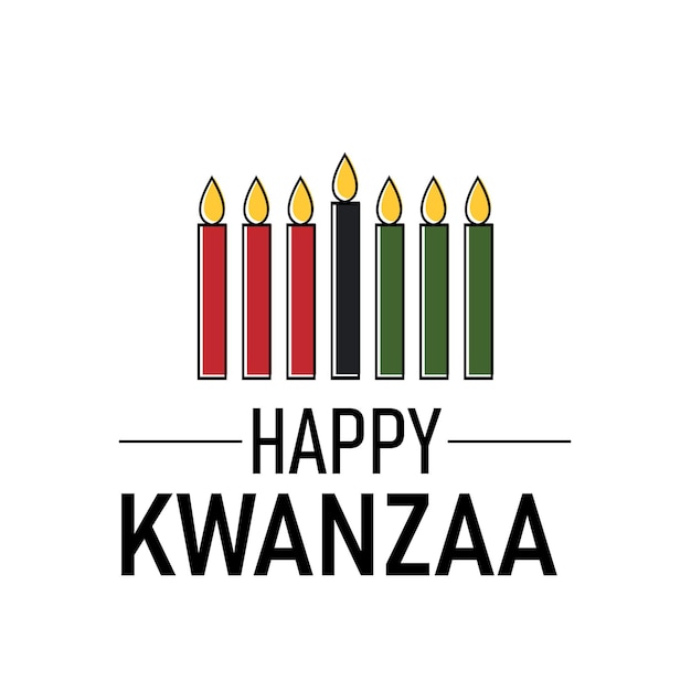 Счастливый минималистский шаблон Kwanzaa для праздника афроамериканского наследия. Силуэт свечи Кинара