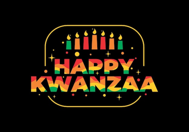 Vector happy kwanzaa text effect design