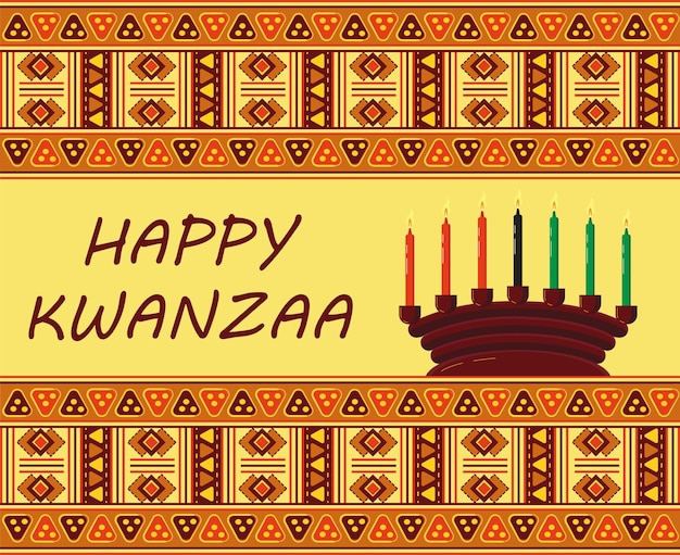 Happy Kwanzaa uitnodiging vector Happy kwanza van 26 december tot 1 januari