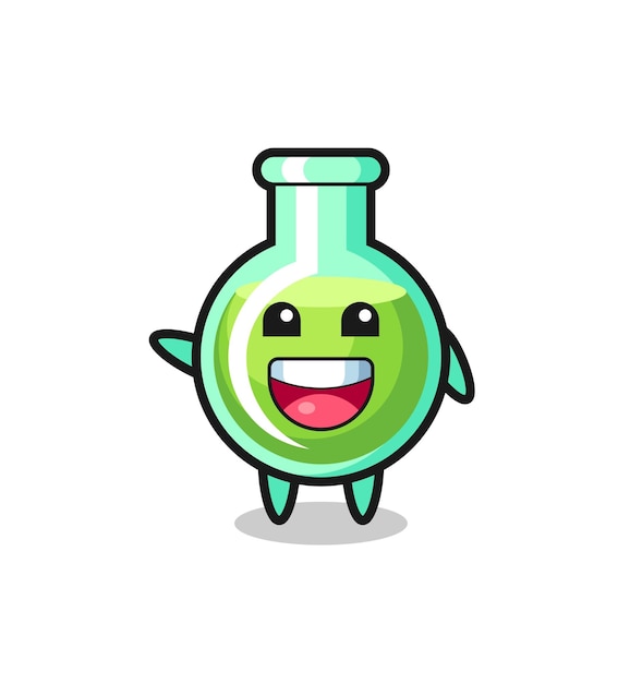 Happy lab beakers cute mascot character  cute design