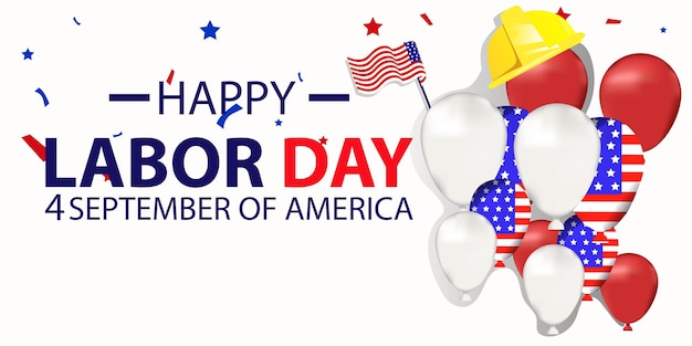 Vector happy labor day 04 september banner social media post flyer or greeting card