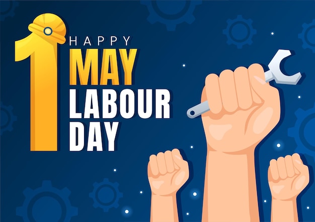 Happy Labor Day on 1 May Illustration with Different Professions and Thank You to All Workers