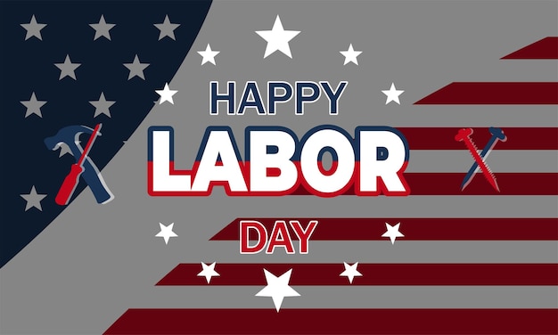 Happy Labor Day 1st of MAY Vector Background Illustration and Text Perfect Color Combination Design