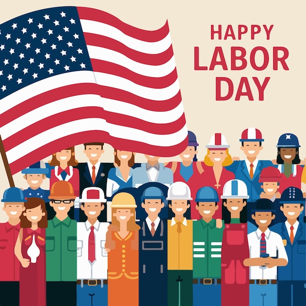 happy labor day background vector illustion