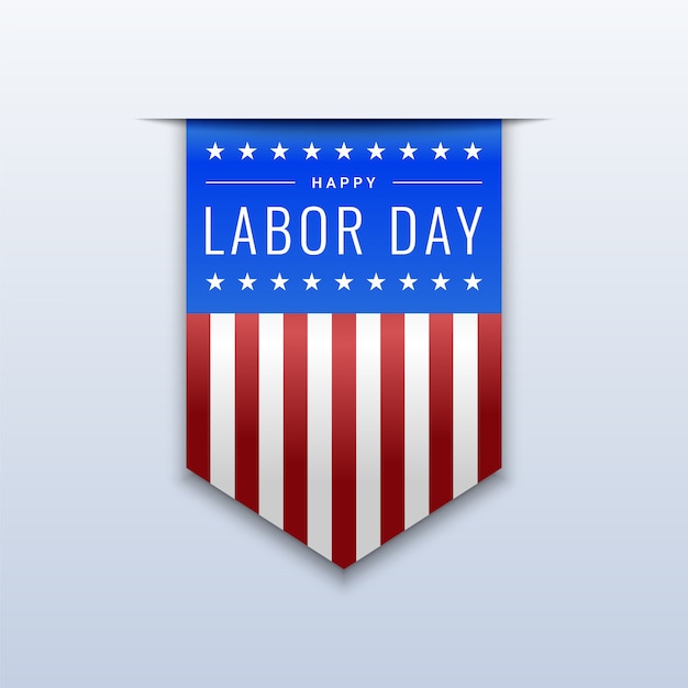 Vector happy labor day badge on white