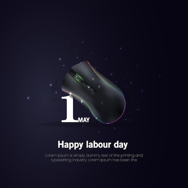 幸せな労働者の日のバナーデザインテンプレートベクトルイラスト