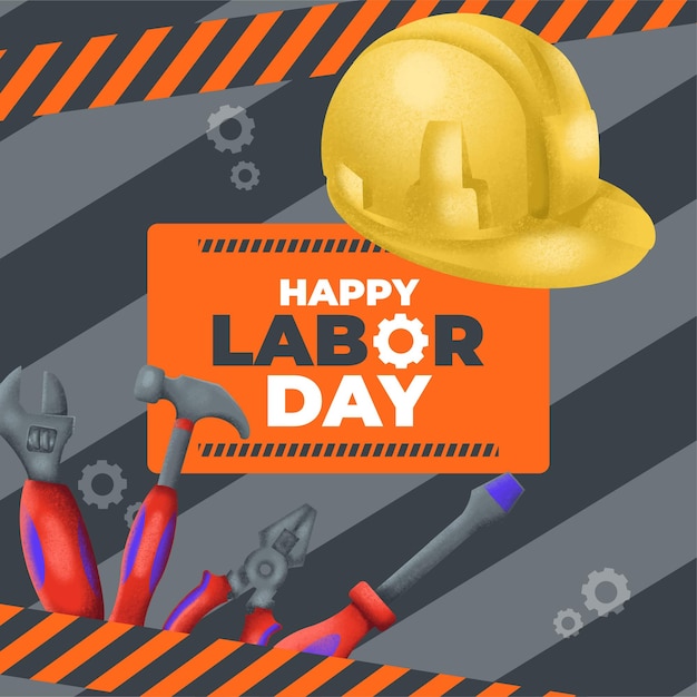 Vector happy labor day banner design template vector illustration